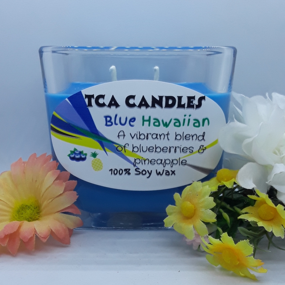 Blue Hawaiian Soy Wax Candle - Blue